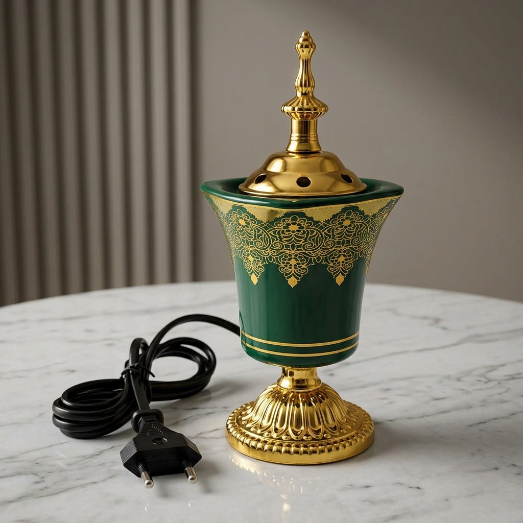 (Free Gift Bakhoor Rm25) Electric Plug Bukhoor/Oud Antique Ceramic Decoration Islamic Arab Turkish Incense burner