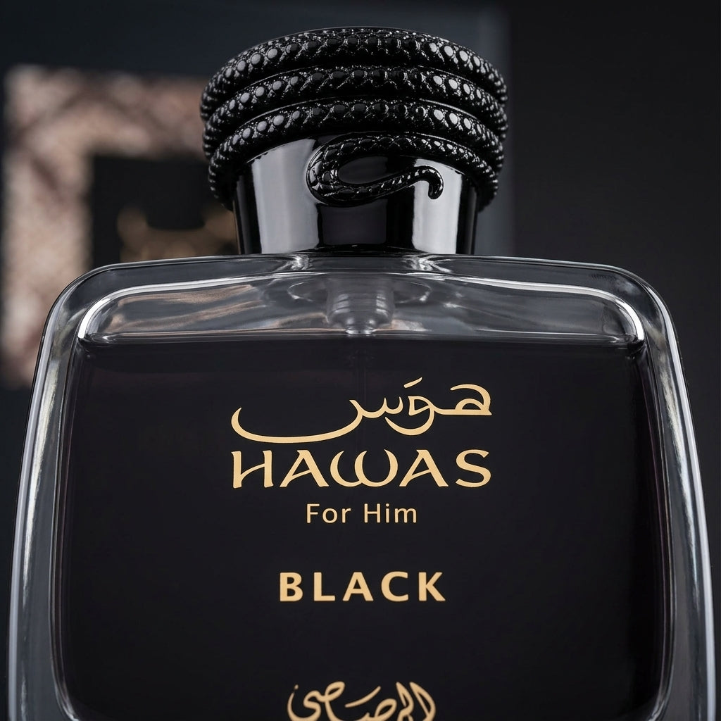 Rasasi Hawas Black EDP 100ml | Bold Woody Men's Perfume 2024 – ALM